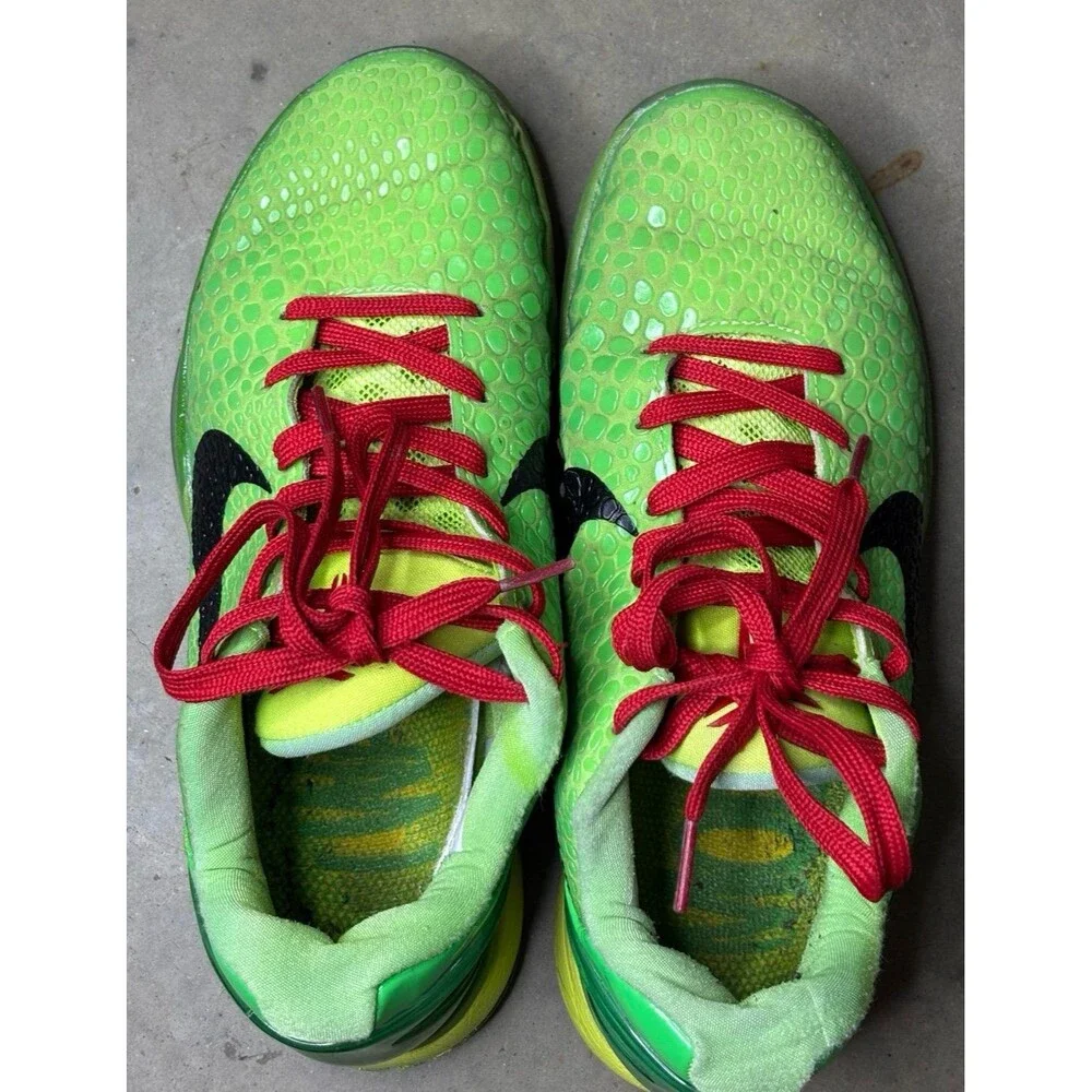 Nike Zoom Kobe 6 Grinch Low Green Basketball Shoes CW2190-300 Size 6.5 Youth